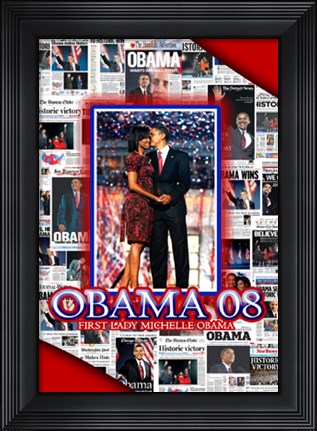 Framed Barack and Michelle Obama Print