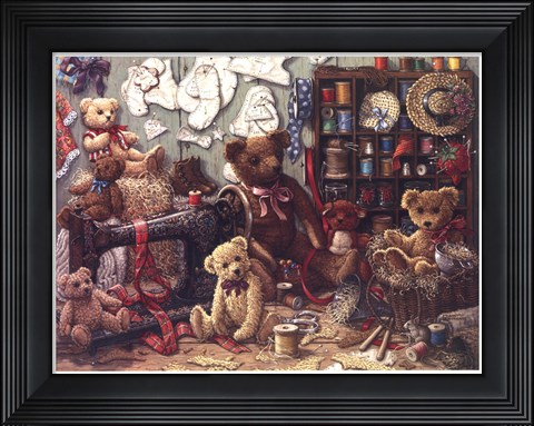 Framed Teddy Bear Workshoppe Print