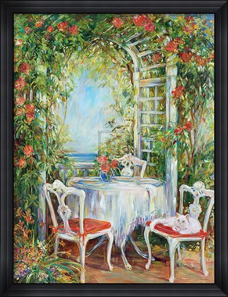 Framed Tea With Kitty Print