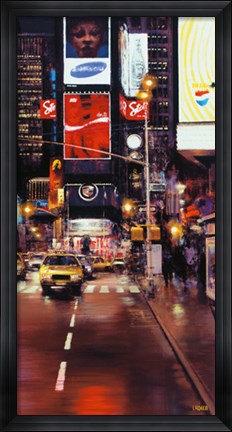 Framed Times Square at Night II Print