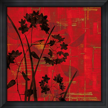 Framed Silhouette on Red Print