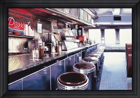Framed Ruthie and Moe&#39;s Diner Print