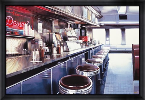 Framed Ruthie and Moe&#39;s Diner Print