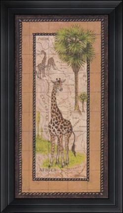 Framed Map With Giraffe Print