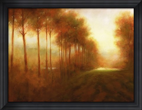 Framed Line of Trees at Dawn Print