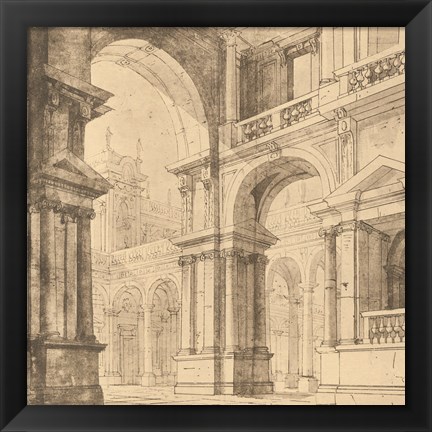 Framed Portico Antico I Print