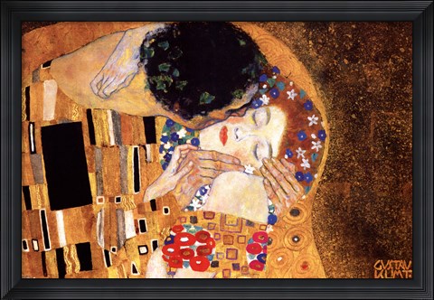 Framed Kiss, c.1908 (detail horizontal) Print