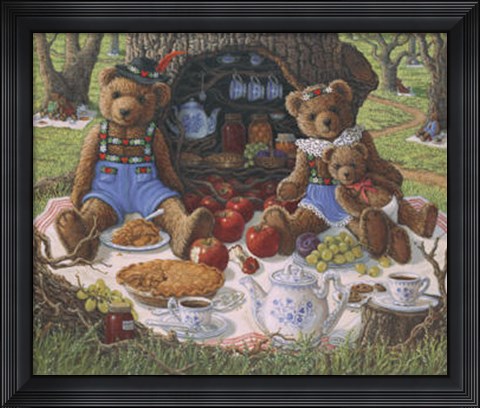 Framed Bentley&#39;s Family Picnic Print