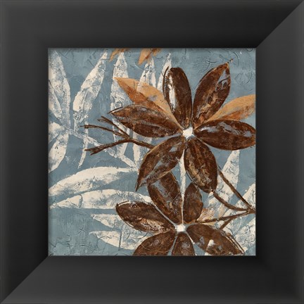 Framed Flowers on Denim IV Print