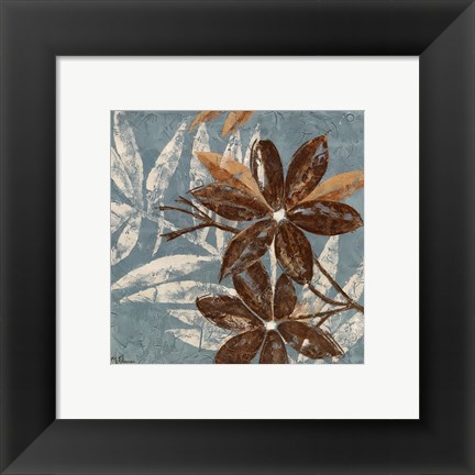 Framed Flowers on Denim IV Print