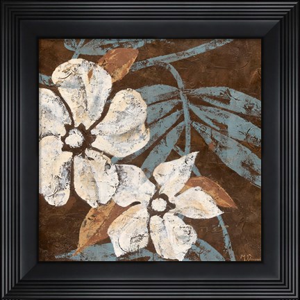 Framed Flowers on Chocolate I Print