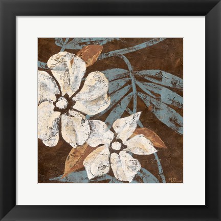 Framed Flowers on Chocolate I Print