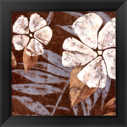 Framed Flowers on Chocolate II Print