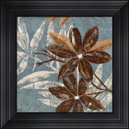 Framed Flowers on Denim IV Print