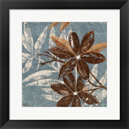 Framed Flowers on Denim IV Print