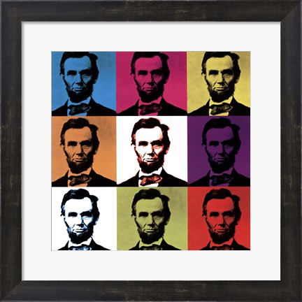 Framed Abraham Lincoln - colored tiles Print