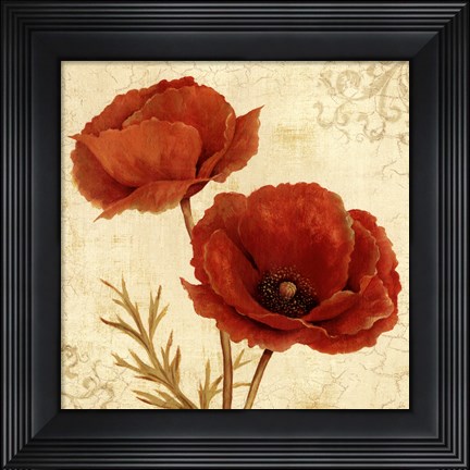 Framed Poppy Bouquet I Print