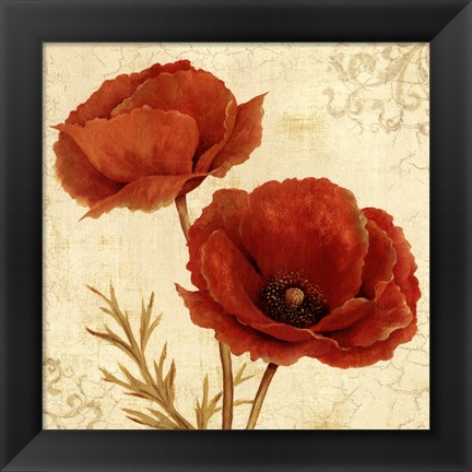 Framed Poppy Bouquet I Print