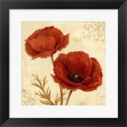 Framed Poppy Bouquet I Print