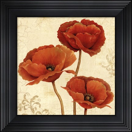 Framed Poppy Bouquet II Print