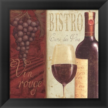 Framed Wine List I Print