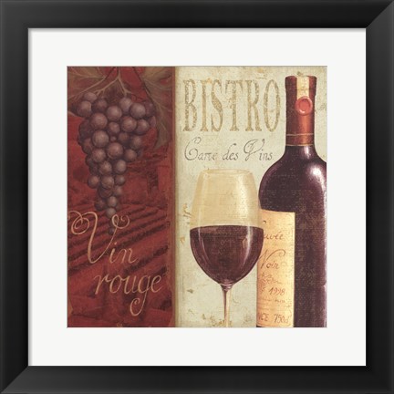 Framed Wine List I Print