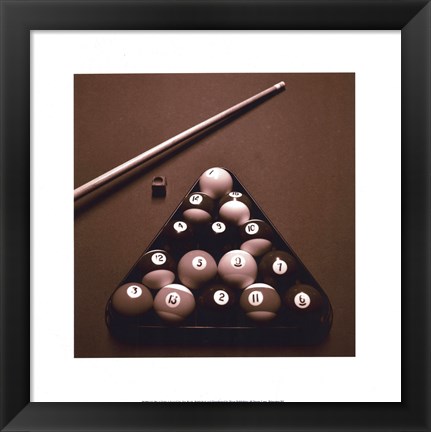 Framed Pool Table I - Sepia Print