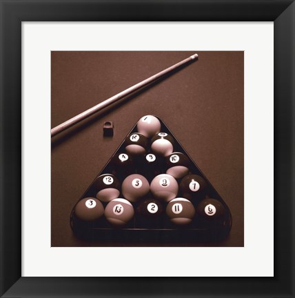 Framed Pool Table I - Sepia Print