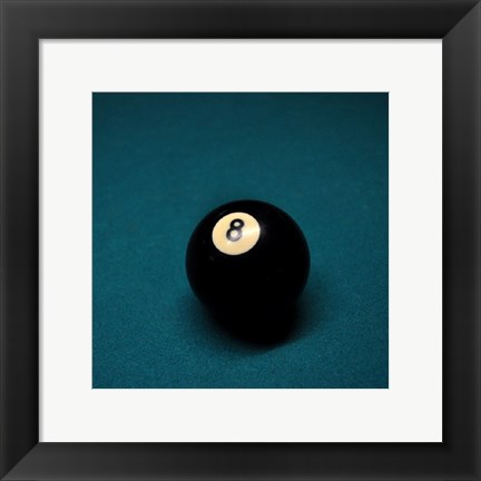 Framed 8 Ball on Blue Print