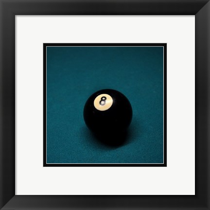 Framed 8 Ball on Blue Print