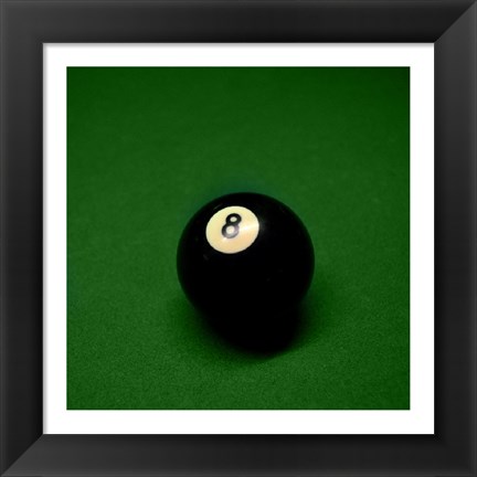 Framed 8 Ball on Green Print