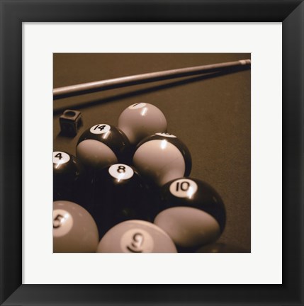 Framed Pool Table II - Sepia Print