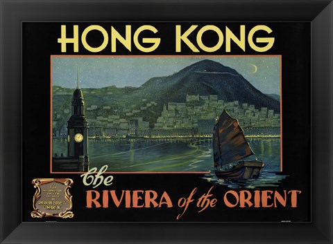 Framed Hong Kong - Riviera of the Orient Print