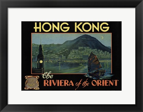 Framed Hong Kong - Riviera of the Orient Print