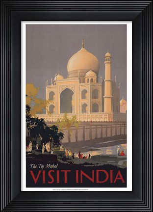 Framed Taj Mahal - Visit India Print