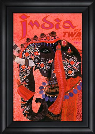 Framed India - Fly TWA Print