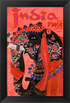 Framed India - Fly TWA Print