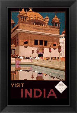 Framed Visit India Print