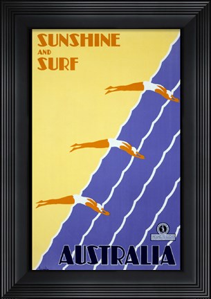 Framed Australia - Sunshine and Surf Print