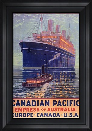 Framed Canadian Pacific - Empress of Australia Print