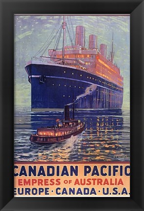 Framed Canadian Pacific - Empress of Australia Print