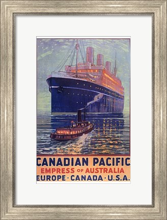 Framed Canadian Pacific - Empress of Australia Print