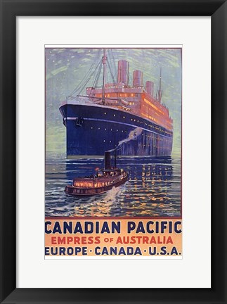 Framed Canadian Pacific - Empress of Australia Print