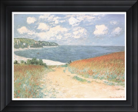 Framed Chemin Dans Les Bles A Pourville Print