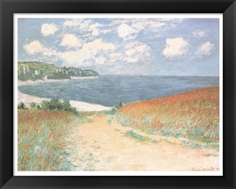 Framed Chemin Dans Les Bles A Pourville Print