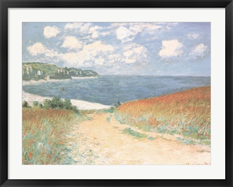 Framed Chemin Dans Les Bles A Pourville Print