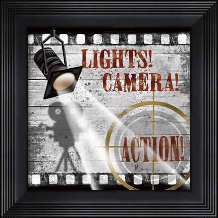Framed Lights! Camera! Action! Print