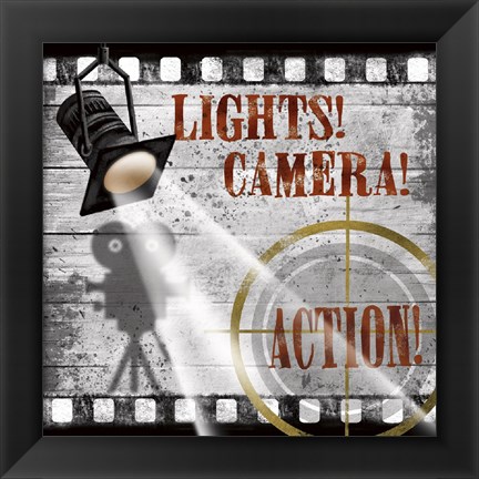 Framed Lights! Camera! Action! Print