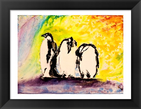 Framed Penguins Print