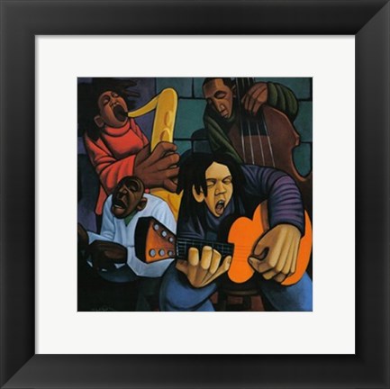 Framed Young Lion Quartet (mini) Print